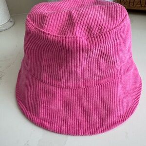 Lele Sadoughi Pink Corduroy Bucket Hat